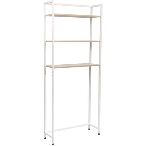 Marvin Mobile Lavatrice Salvaspazio Scaffali per Bagno in Metallo e Legno Robusto Ripiani Sopra Asciugatrice Lavanderia