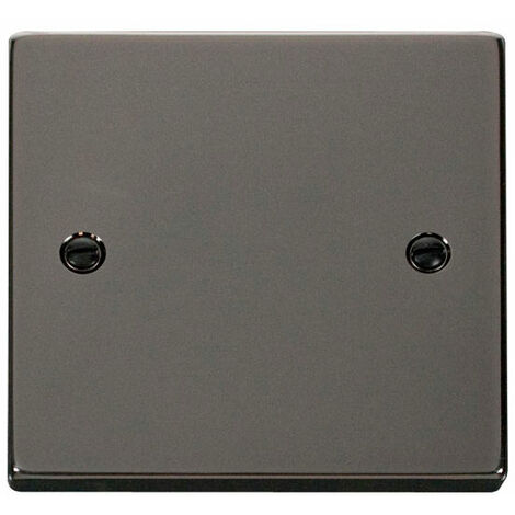 Modern Single Black Nickel Wall Blanking Plate Scewless