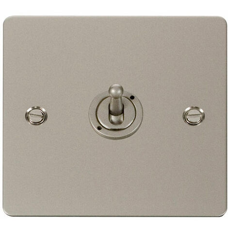 Flat Plate Pearl Nickel 1 Gang 2 Way 10AX Toggle Light Switch - SE Home