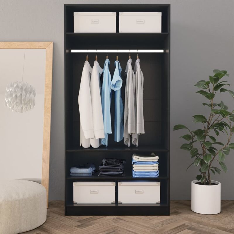 Garde-Robe Couloir VidaXL 55x25x189 Cm - Meuble Rangement Étagères En Bois D'Ingénierie Chêne Fumé