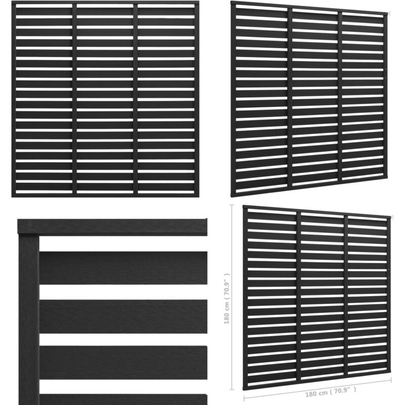 Ensemble De Panneau De Clôture WPC 1391x186 Cm Noir - Clôture Jardin