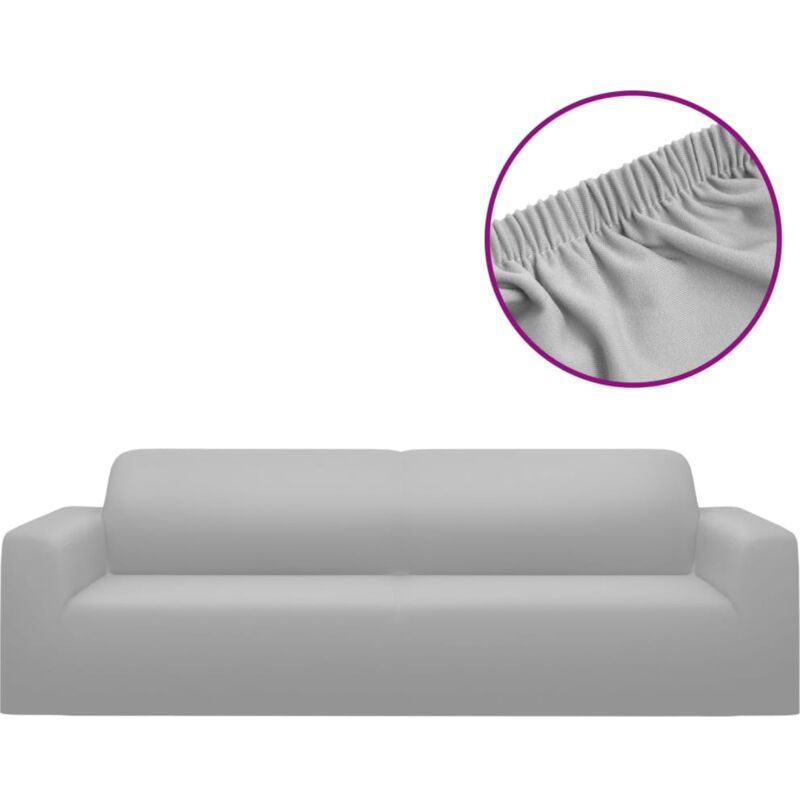 Housse de Canapé 2 Places Gris - MARTINA HOME - Extensible