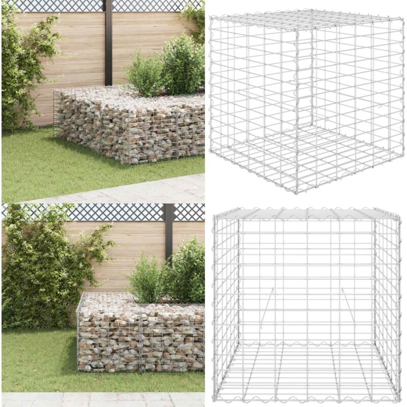 Jardinière Surélevée VidaXL à Gabion - 40x40x40 Cm - Fil D'Acier - Pour Pierres Et Plantes - Extérieur