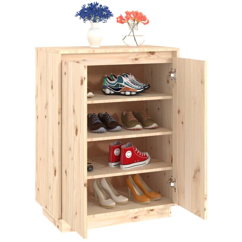 Meuble à Chaussures avec 3 Portes, Armoire à Chaussures Étagère à