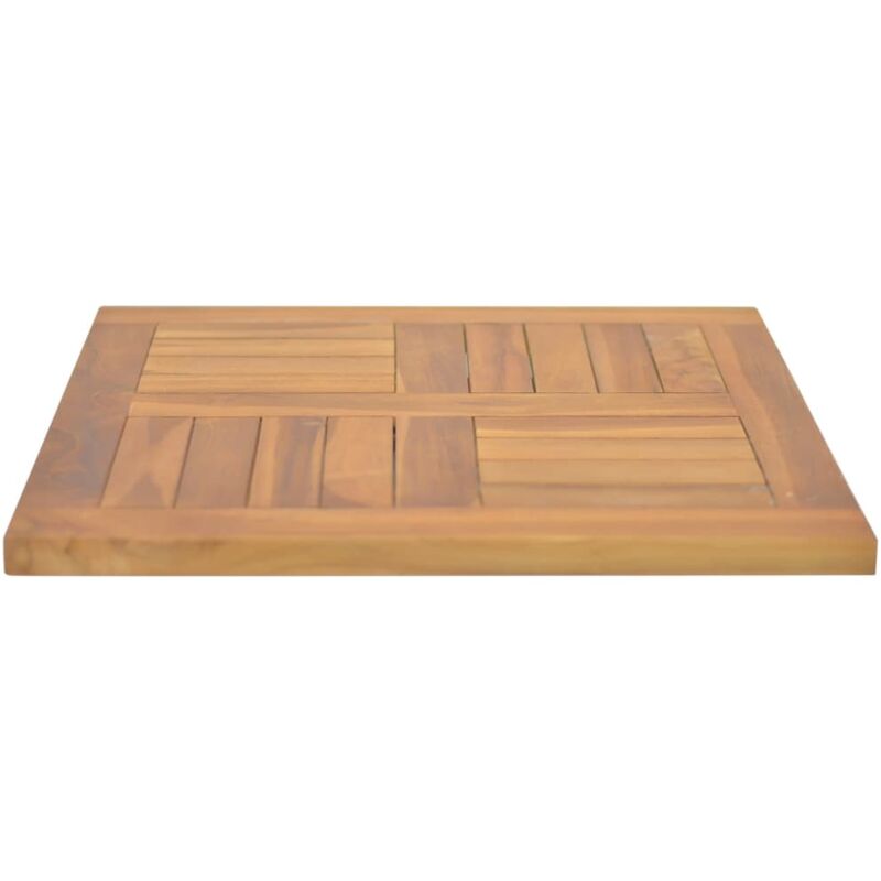 Dessus De Table En Teck Massif 50x50x2,5 Cm – Plateau Carré Renovation Table – Pour Maison, Restaurant, Café - 4