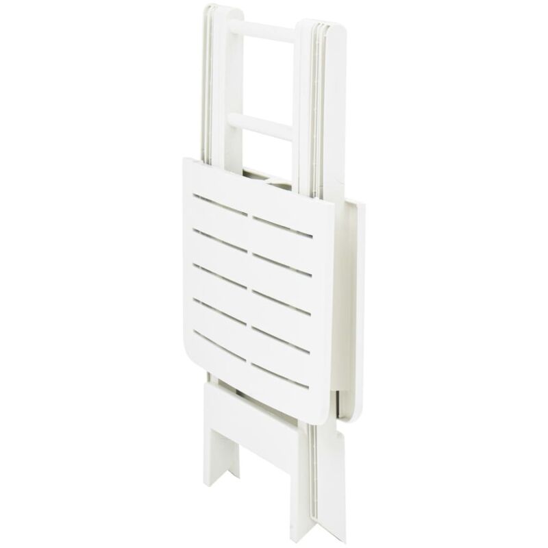 Table De Bistro Jardin Patio 70x70 Cm Plastique Blanc - Table Extérieure Robuste