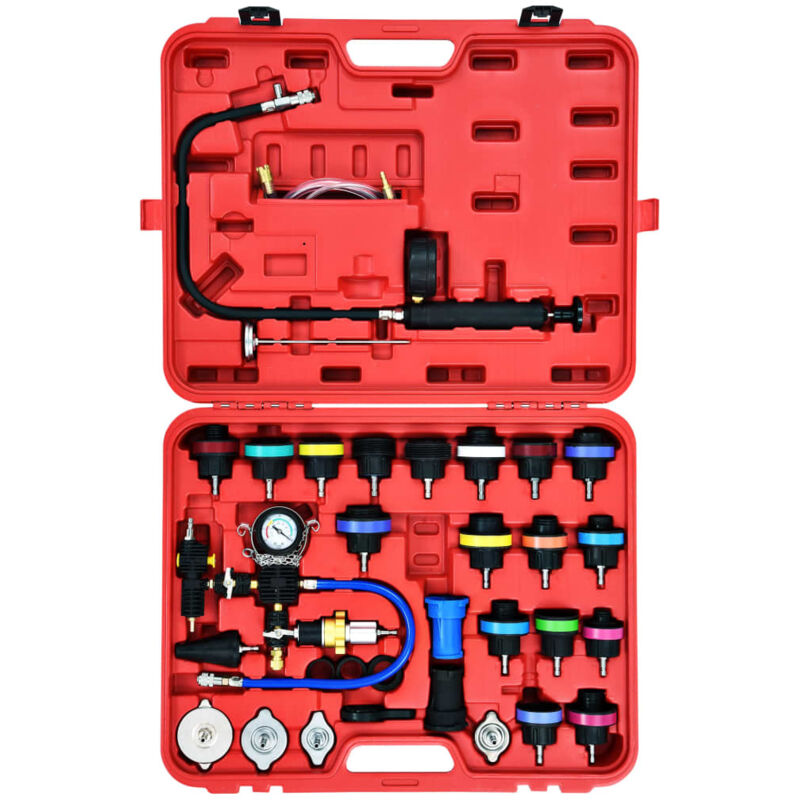 Kit Testeur De Pression Pour Système De Refroidissement - 18 Pièces - Manomètre 0-2,5 Bar - Pour Détecter Les Fuites Radiateur Voiture - 5