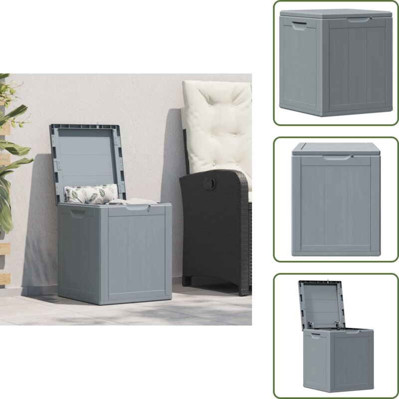 Boîte de rangement de jardin gris PP rotin 90 L