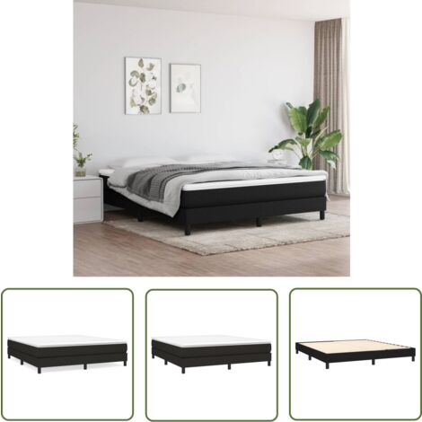 The Living Store Cadre de lit sans matelas noir 160x200 cm tissu - Cadre De Lit - Lit Double - Literie - Meuble Chambre - Meubles De Chambre