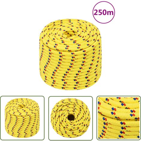 Corde D'Amarrage SEEWOLF® - Ø 8 Mm Ou 12 Mm - Jaune Fluo/Gris - Résistante Aux UV Et Eau Salée