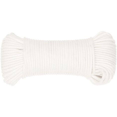 Corde Marine Corde De Bateau, Corde D'amarrage Marine Tressu00e9 Blanc 14 Mmx250 M Polyester Corde 50m