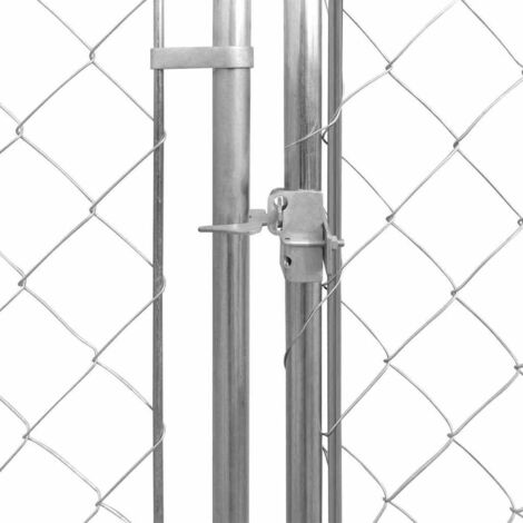 The Living Store Chenil d'extérieur avec toit pour chiens 193x193x225 cm - Chenil Pour Chien - Abri Chien Extérieur - Espace Jeux Chien - Niche Chien - Protection Chien