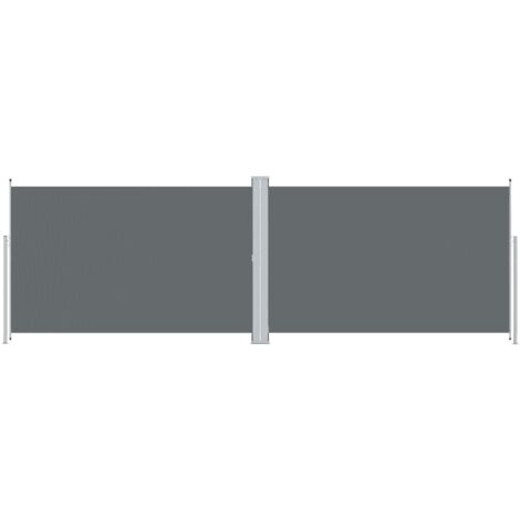 Auvent Latéral Rétractable Anthracite 200x600 Cm | Résistant UV Et Eau, Polyester PU | Pour Terrasse, Balcon