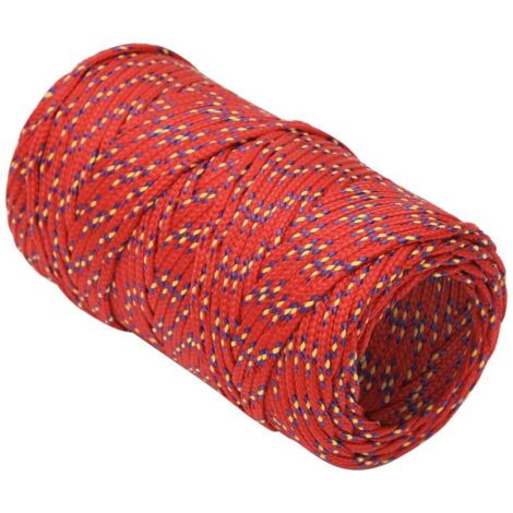 Corde Polypropylène Tressée Kanirope 2mm 100m Rouge - Légère, Flottante, Imperméable, Pour Bricolage, Marine, Décoration