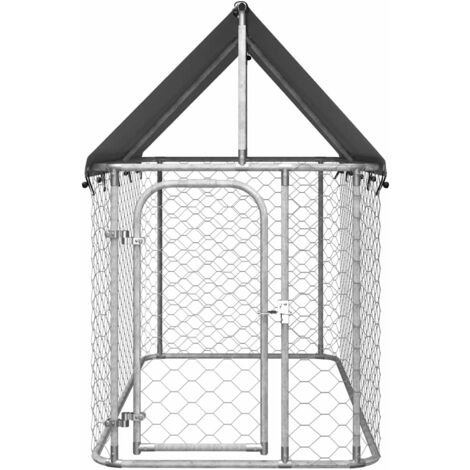 The Living Store Chenil extérieur avec toit 200x100x150 cm - Niche Pour Chien - Chenil Exterieur - Abri Chien - Refuge Chien - Enceinte Chien