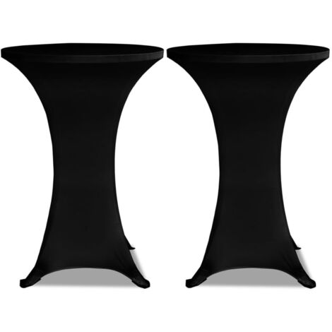 Housse De Table Haute TexDeko - Qualité Supérieure, Noir, 60 Cm De Diamètre - 100% Polyester, Lavable, Pour Table De Bistrot