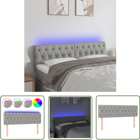 Tête de lit vidaXL Hoofdbord LED 160x7x78/88 cm fluweel