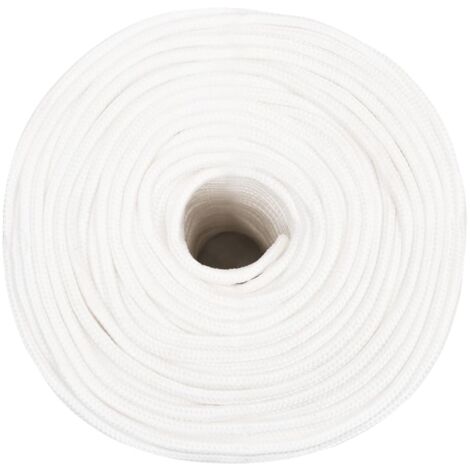 Corde Marine En Polypropylène 6 Mm X 50 M – Corde D'amarrage Et D'ancrage Blanche, Résistance 240 Kg