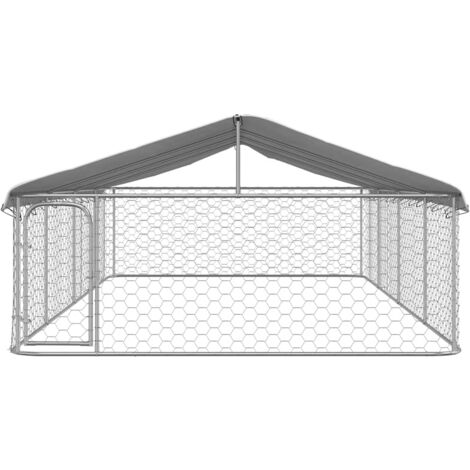 The Living Store Chenil extérieur avec toit 600x300x150 cm - Niche Pour Chien - Chenil Exterieur - Abri Pour Chien - Refuge Pour Chien - Enceinte Pour Chien