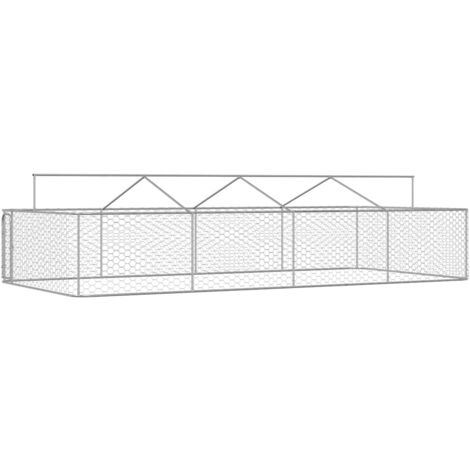 The Living Store Chenil extérieur avec toit 600x300x150 cm - Niche Pour Chien - Chenil Exterieur - Abri Pour Chien - Refuge Pour Chien - Enceinte Pour Chien