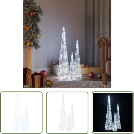 Jeu De Cônes Lumineux à LED Acrylique Bleu 60/90/120 Cm - Décoration De