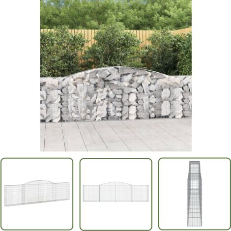 VidaXL Paniers à Gabions Arqués 9 Pcs 300x50x100/120 Cm Fer Galvanisé Pas Cher