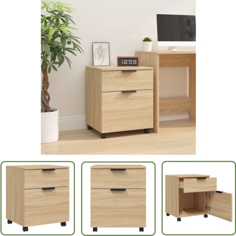 vidaXL Armoire roulante 60x35x75 cm - Chêne fumé - Armoire vidaXL Armoire roulante 60x35x75 cm - Chêne fumé - Armoire