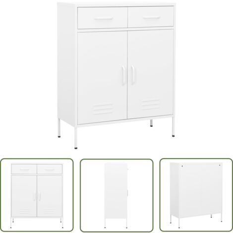 Armoire de rangement | Armoire à casiers Blanc 38x45x180 cm Acier