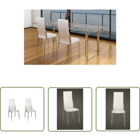 Lot de 2 chaises de salle à manger rembourrées en similicuir