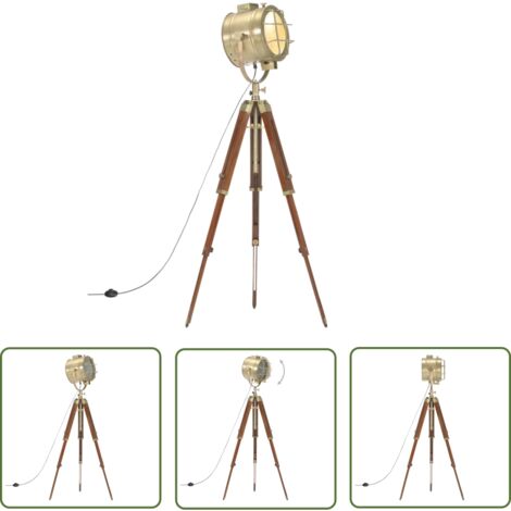 Design Lampe sur pied trépied avec abat-jour en tissu haute qualité en rouge et trépied