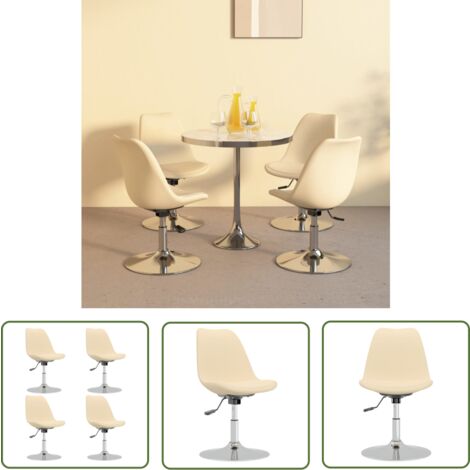 Fauteuil Pivotant Design Crème - Ergonomique, Pour Salon/salle à Manger, Charge 120kg - Neuf
