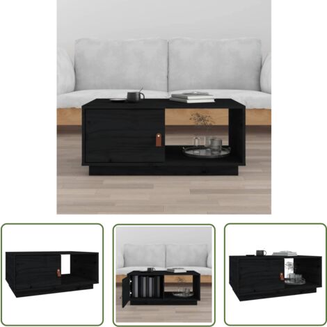 Table Basse FLAM En Pin Massif 100x50x32.5 Cm - VidaXL, Style Enceinte Flottante