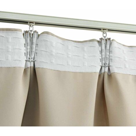 Deconovo Lot De 2 Rideaux Voilages Blancs Avec Anneaux - Motif Feuilles Grises 140x260cm