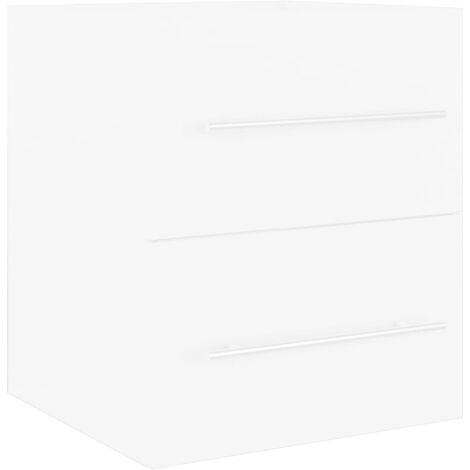 The Living Store Armoire d'évier Blanc 41x38,5x48 cm Bois d’ingénierie - Armoire De Salle De Bain - Meuble Salle De Bain - Rangement Salle De Bain - Armoire Lavabo - Blanc