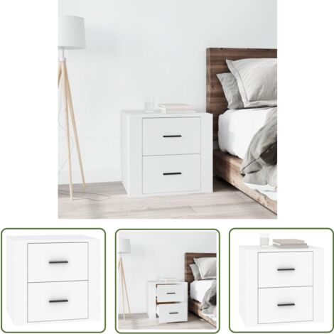 Table de chevet-Table de nuit Blanc brillant 50x39x47 cm 534643 Table de chevet-Table de nuit Blanc brillant 50x39x47 cm 534643