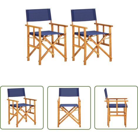 The Living Store Chaises de metteur en scène lot de 2 Bois massif d ...