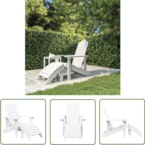 The Living Store Chaise de jardin Adirondack avec repose-pied PEHD