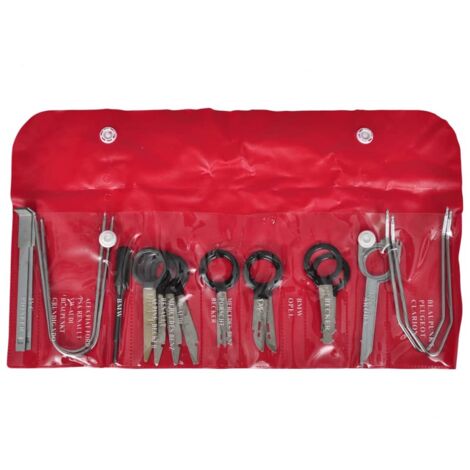 Deemars Kit 4 Outils Retrait Radio Voiture - Clés Rigides Avec Poignées, Compatible Mercedes & Beaucoup D'Autres Marques