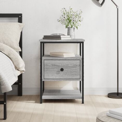 Furniture Limited - Table de chevet sonoma gris 40x42x56 cm bois