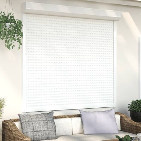 Volet roulant aluminium 160x150 cm blanc - The Living Store