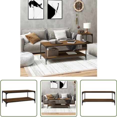 vidaXL Table basse Chêne marron 100x50x40 cm Bois d'ingénierie main image 0