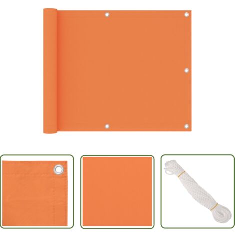 Brise-vue Pour Balcon 75x500 Cm - Tissu Oxford Imperméable, Résistant Au Vent (Orange)