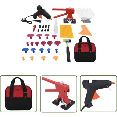 Kit Débosselage Sans Peinture 60 Pièces - Extracteur, Pont, Languettes, Pistolet à Colle | Pour Bosses Voiture, Frigo, Etc.