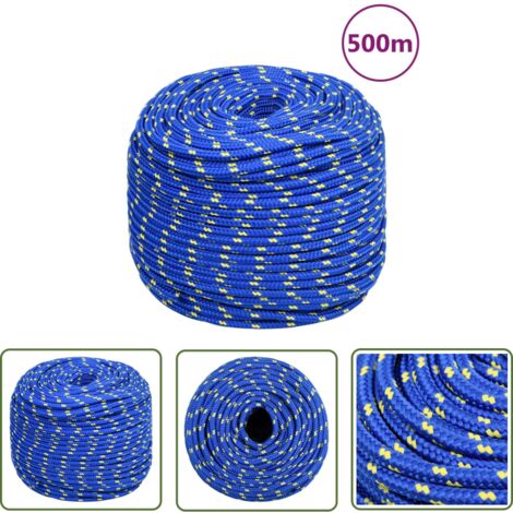 Corde De Bateau Polypropylène Bleue - 3 Mm, 100 M, Résistance Rupture 67,5 Kg, Pour Amarrage, Gréement, Camping, Bricolage