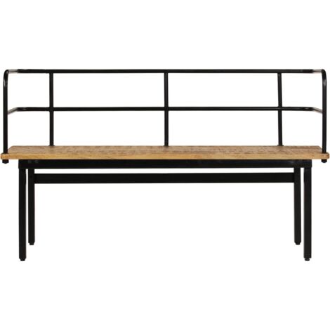 The Living Store Banc 120 x 40 x 70 cm Bois de manguier massif - Banc Entrée - Banc Bois Massif - Banc Industrielle - Mobilier Salle D'entrée - Rangement Hall