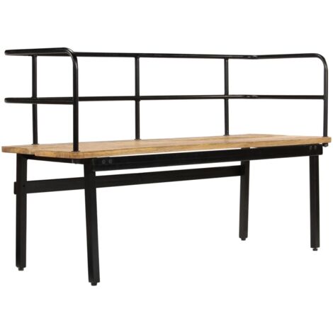 The Living Store Banc 120 x 40 x 70 cm Bois de manguier massif - Banc Entrée - Banc Bois Massif - Banc Industrielle - Mobilier Salle D'entrée - Rangement Hall