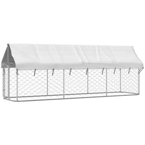 The Living Store Chenil extérieur avec toit 400x100x150 cm - Chenil Exterieur - Abri Chien - Niche Chien - Cage Chien - Maison Chien