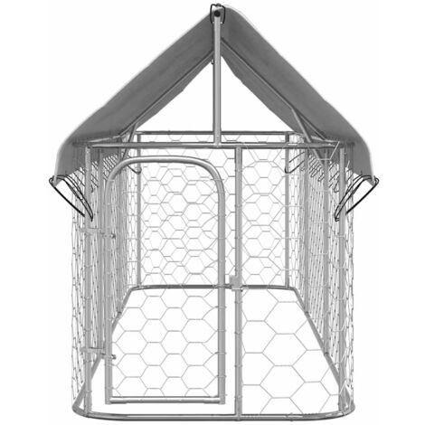 The Living Store Chenil extérieur avec toit 400x100x150 cm - Chenil Exterieur - Abri Chien - Niche Chien - Cage Chien - Maison Chien