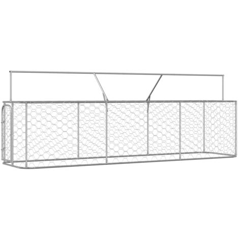 The Living Store Chenil extérieur avec toit 400x100x150 cm - Chenil Exterieur - Abri Chien - Niche Chien - Cage Chien - Maison Chien