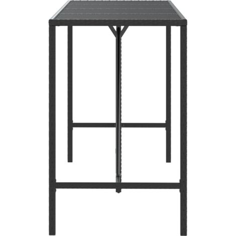 Table De Bar De Jardin Gris 120x55x110 Cm Résine Tressée - Toute l